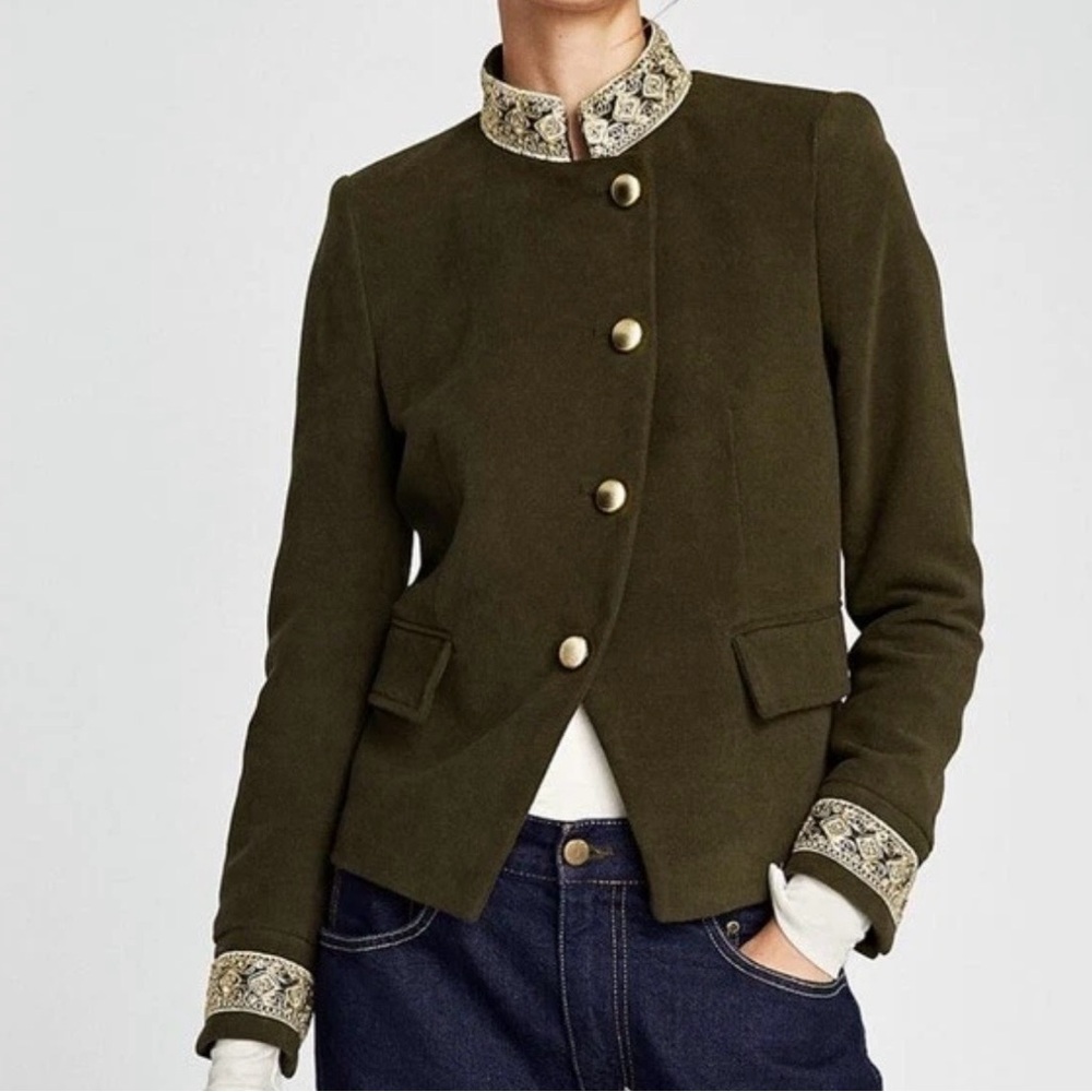 Zara khaki Green velvet